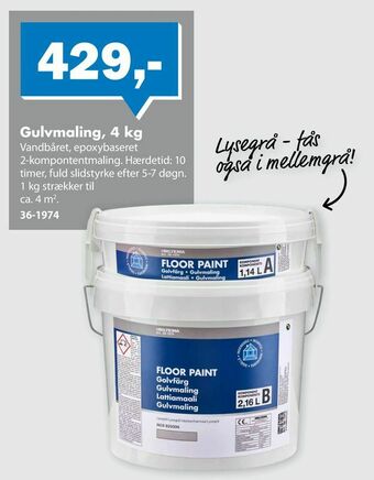 Biltema Gulvmaling, 4 kg tilbud