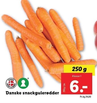 Lidl Danske snackgulerødder tilbud