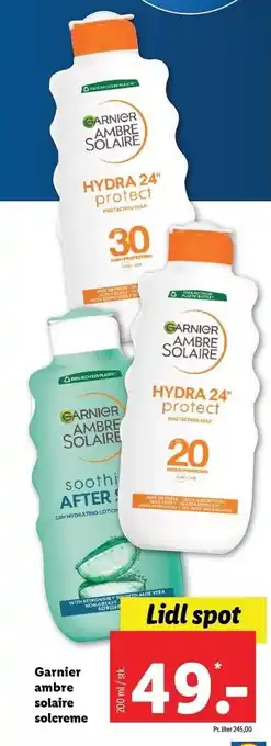 Lidl Garnier ambre solaire solcreme tilbud