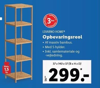 Lidl Opbevaringsreol tilbud