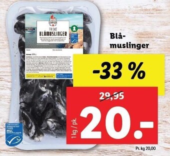Lidl Blåmuslinger tilbud