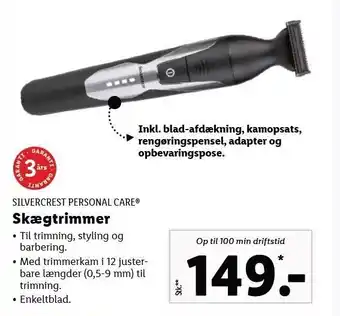 Lidl Silvercrest personal care skægtrimmer tilbud