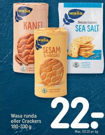REMA 1000 Wasa runda eller crackers tilbud