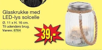 Harald Nyborg Glaskrukke med led-lys solcelle tilbud