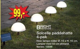 Harald Nyborg Bright design solcelle paddehatte 4-pak tilbud