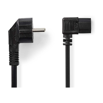 Expert Nedis strømkabel c13 schuko 2 m vinklet/vinklet sort tilbud