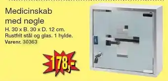 Medicinskab m. nøgle