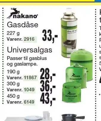 Harald Nyborg Gasdåse el. universalgas tilbud