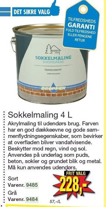 Harald Nyborg Sokkelmaling 4 l tilbud