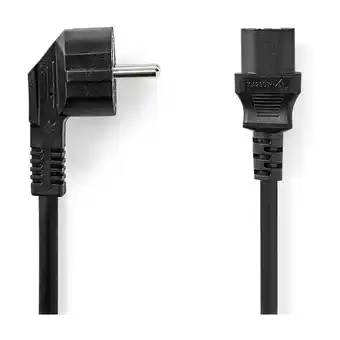 Nedis strømkabel c13 schuko 2 m vinklet/lige sort