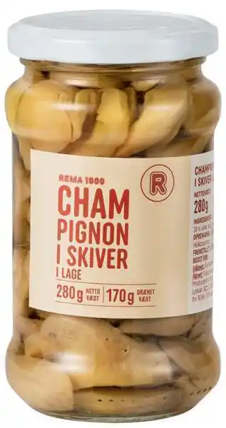 REMA 1000 Champignon skiver, 170 g tilbud