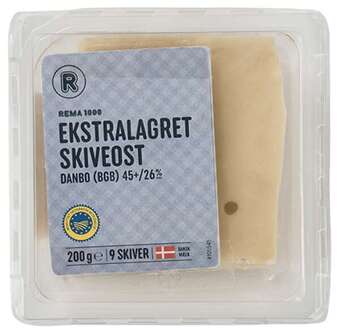 Rema 1000 Skiveost 45+, 200 g tilbud
