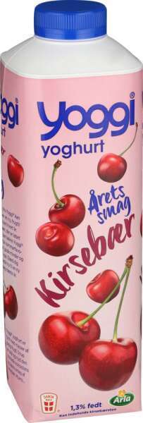 Kirsebær yoghurt 1,3%, 1 kg