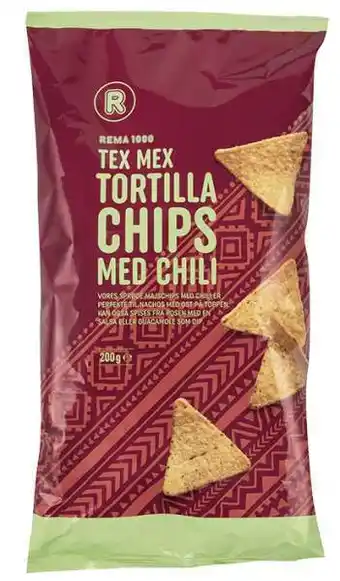 REMA 1000 Tortilla chips chili, 200 g tilbud