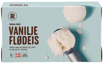 Rema 1000 Vanilje flødeis, 1 l tilbud