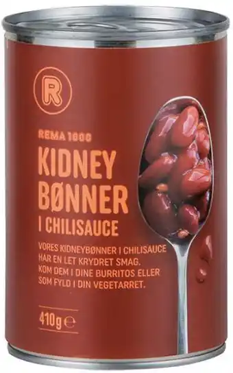 REMA 1000 Kidney bønner/chilisauce, 410 g tilbud