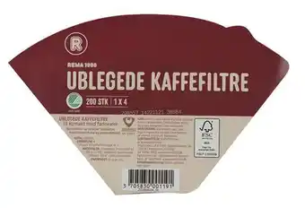 REMA 1000 Kaffefiltre 1x4, 200 ct tilbud