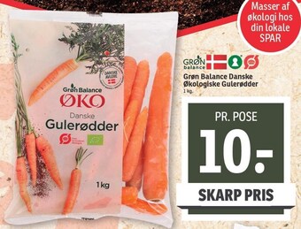 SPAR Grøn balance danske økologiske gulerødder tilbud