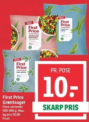 SPAR First price grøntsager tilbud