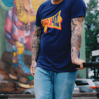 T-shirt motatos medium blue revolution unisex