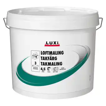 Loftmaling glans 3 hvid 4,5 liter - luxi