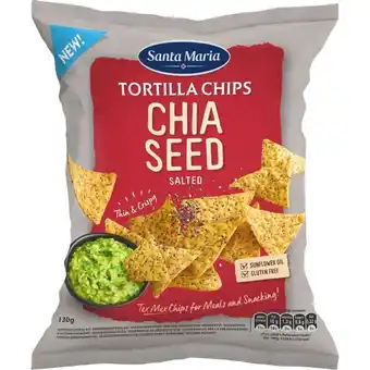2 x santa maria tortilla chips chia seed 130g