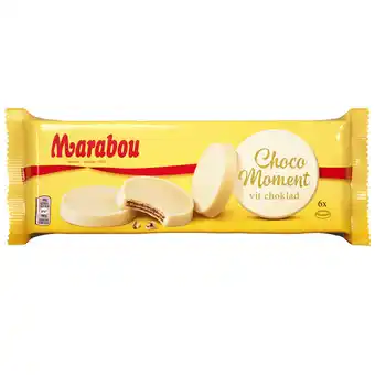 Motatos Marabou choco moment hvid chokolade | sprød kiks med kakaofyld, overtrukket med hvid chokolade. muums! tilbud