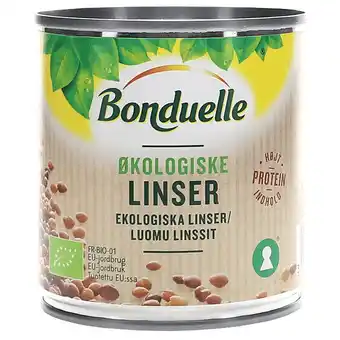 Bonduelle 3 x økologiske linser 160g