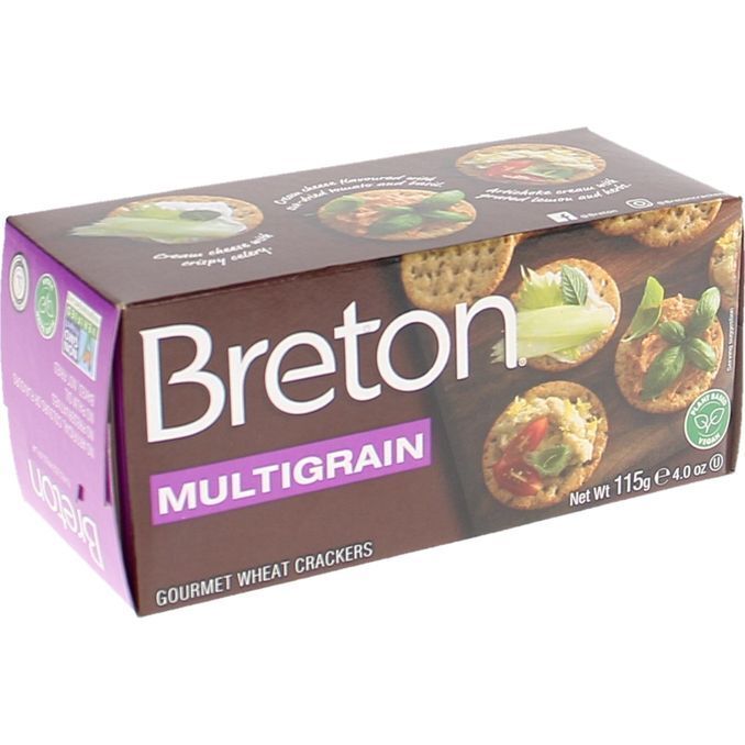 2 x breton multigrain crackers 115g tilbud hos Motatos