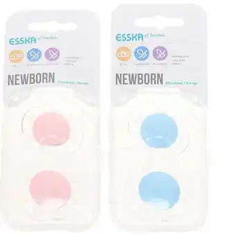 Esska of sweden ab sutter newborn silikon 0-2 mdr. 2stk