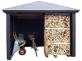 Cykelskur/brændeskur 9,7 m²