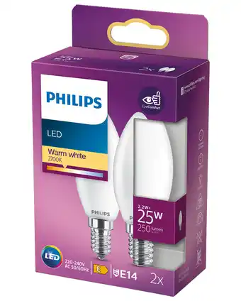 Harald Nyborg Philips led-pære 3w e14 b35 2-pak tilbud