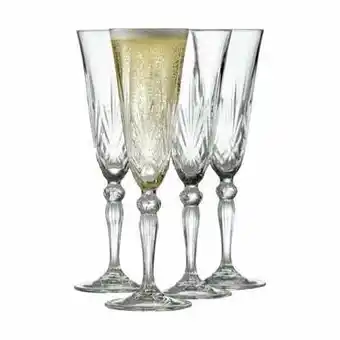 Imerco Lyngby glas melodia champagneglas - 4 stk. - 16 cl - krystalglas - klar tilbud