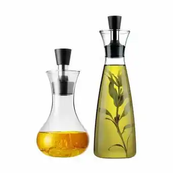 Imerco Eva solo olie/eddike flaskesæt - 2 dele - 0,25/0,5 liter - borosilikatglas/silikone/rustfrit stål - klar tilbud