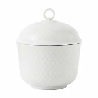Imerco Lyngby porcelæn rhombe sukkerskål - ø 8,5 cm - porcelæn - hvid tilbud