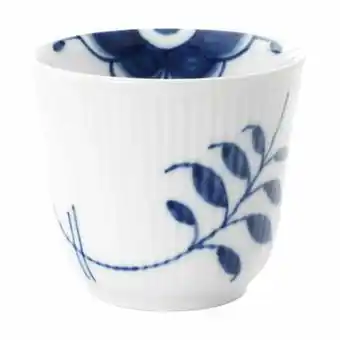 Imerco Royal copenhagen blå mega riflet termokop - 26 cl - porcelæn - koboltblå/hvid tilbud