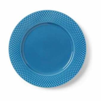 Imerco Lyngby porcelæn rhombe middagstallerken - ø 27 cm - porcelæn - blå tilbud
