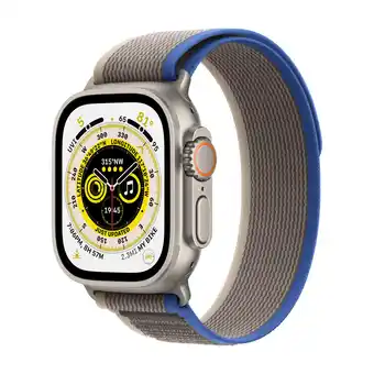 Power Apple watch ultra gps + cellular, 49 mm urkasse i titanium med blå/grå trail loop - s/m tilbud
