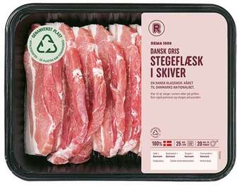 Rema 1000 Stegeflæsk i skiver, 400 g tilbud