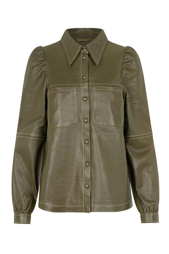 Créton nico skind jakke (dark olive, m)