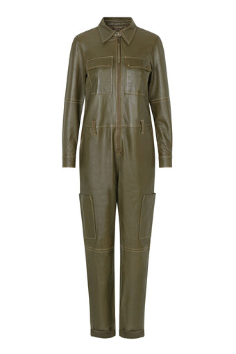 Sinnerup Créton nature jumpsuit (dark olive, 38) tilbud