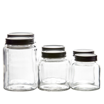 Sinnerup opbevaringsglas med låg 6 stk. (clear, onesize)