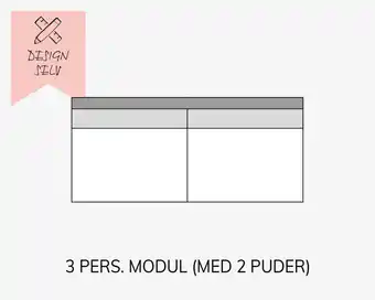 Daells Bolighus Choise living 3 pers. modul m/2 puder stofgr. 1 tilbud