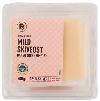 REMA 1000 Mild skiveost 30+, 300 g tilbud