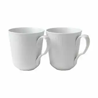 Royal copenhagen hvid riflet krus - 2 stk. - 37 cl - porcelæn - hvid