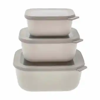 Imerco Mepal cirqula opbevaringsskålesæt høj - 6 dele - 0,75/1,5/3 liter - m. låg - pp-plastik - hvid tilbud