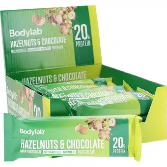 12-pak bodylab proteinbar hazelnuts & chocolate
