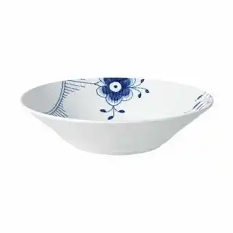 Imerco Royal copenhagen blå mega riflet dyb tallerken - ø 24 cm - porcelæn - koboltblå/hvid tilbud