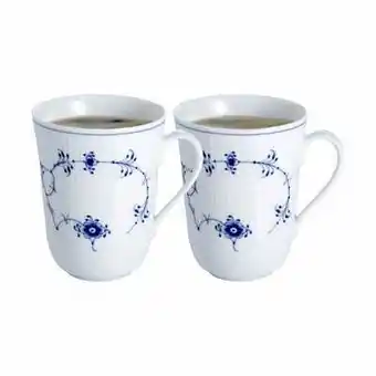 Royal copenhagen musselmalet riflet krus - 2 stk. - 33 cl - porcelæn - koboltblå/hvid