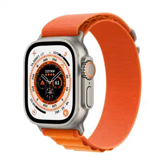 Apple watch ultra gps + cellular, 49 mm urkasse i titanium med orange alpine loop - large